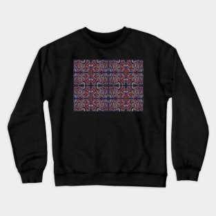 red, green, yellow, and blue abstract on purple, pattern Crewneck Sweatshirt